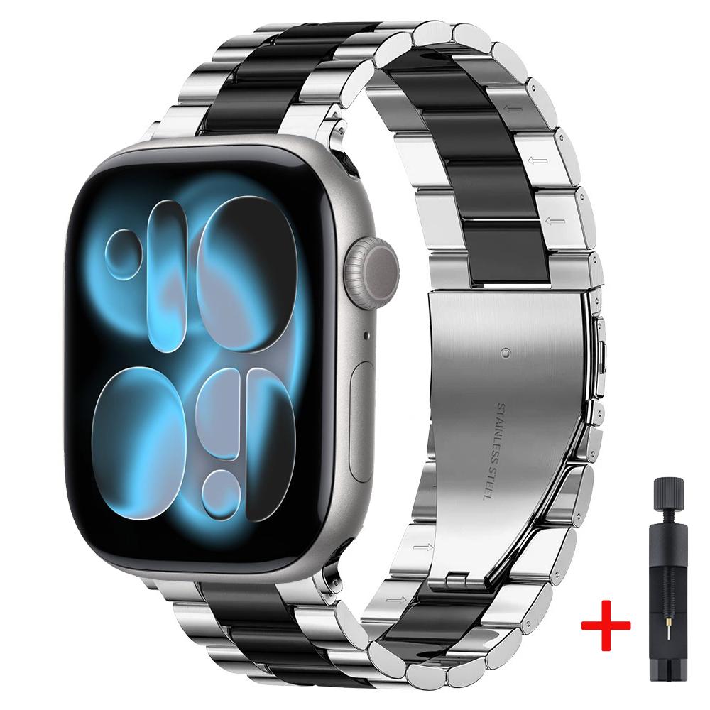 Металлический ремешок для Apple Watch 46мм 42мм 45мм 44мм 40 41мм Ultra 3 2 1 49мм Модный браслет iWatch Серии 11 10 9 8 7 6 5 SE3