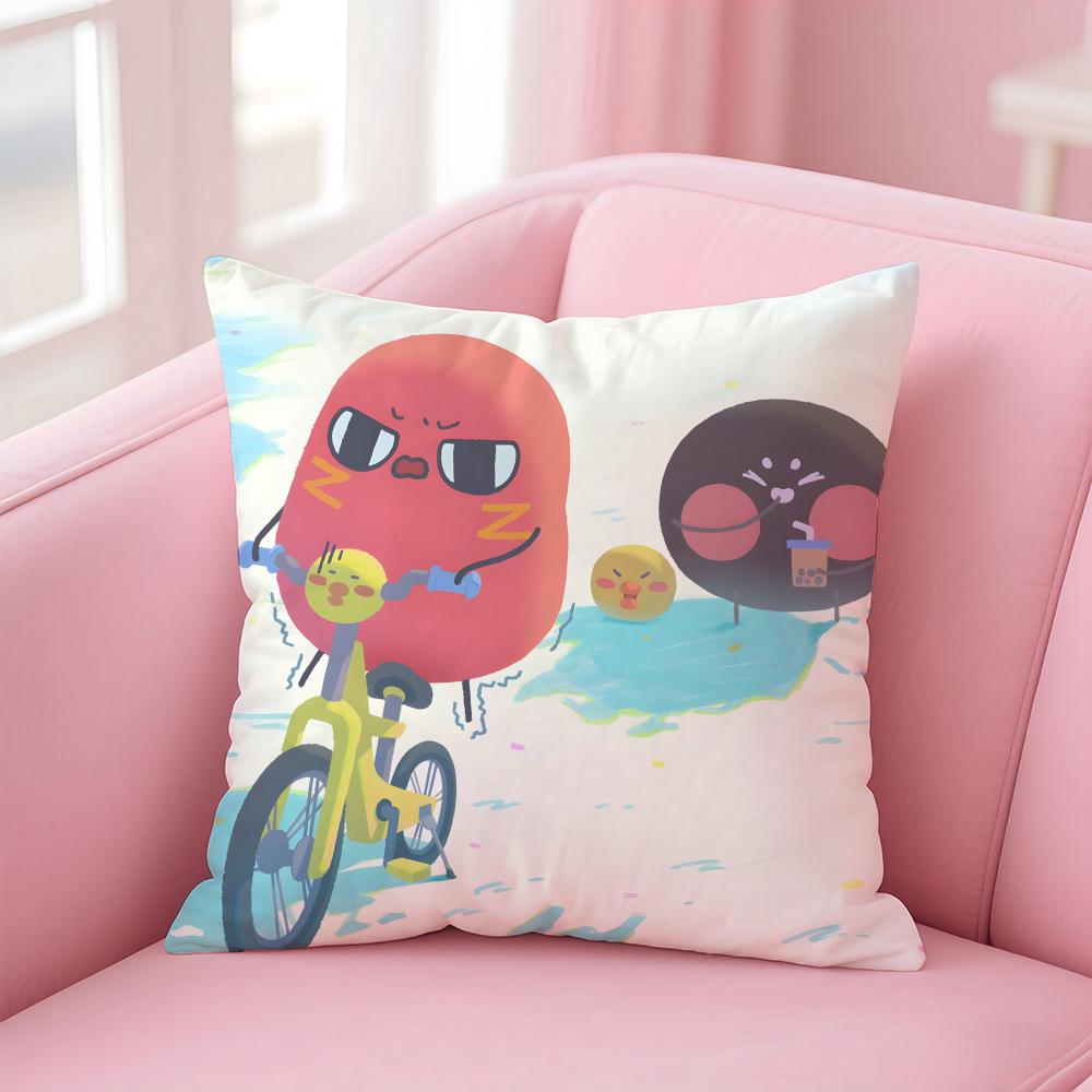 EEggy Party Cushion Cover Pillow Case Soft Friendly Fabric Concealed Zipper