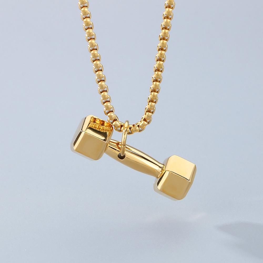Mini Dumbbell Necklace Titanium Steel Dumbbell Sports Necklace  Fitness Prople