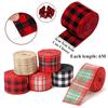 Red Black Lattice Linen Ribbon Imitation Linen Lattice Ribbon Christmas Plaid Ribbon  Gift Wrapping