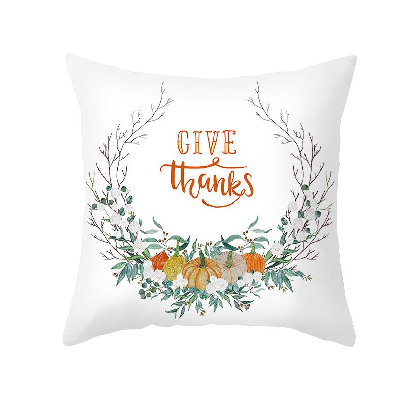 New Pumpkin Thanksgiving Pillow Cover Ins Nordic Peach Skin Printed Cushion Cushion Cover Home Products