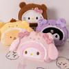 Плюшевая косметичка Sanrio большого объема My Melody Kuromi Cinnamoroll Hello Kitty Плюшевая сумка для девочки Косметичка Девочка Рождественские подарки Девочка