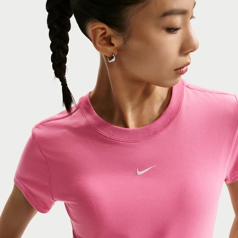 Nike Женский трикотажный топ с коротким рукавом для фитнеса и йоги