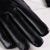 Autumn and Winter Warm Gloves for Women PU Leather Bow Plus Velvet Thickened Cold and Windproof Outdoor Driving Touch Screen