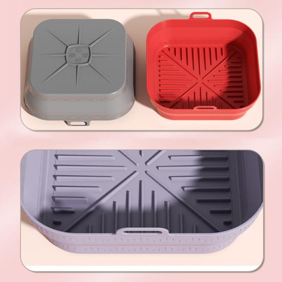 Силиконовый вкладыш для аэрофритюрницы Круглый Квадратный Складной Коврик для выпечки Пищевой Корзина Антипригарный Термостойкий Аксессуары для аэрофритюрницы