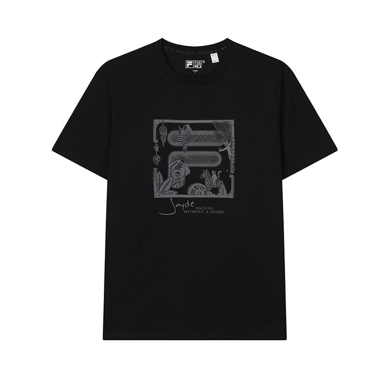 Fila American Classic Fashion Loose Comfortable T-Shirt Men Tops Black F11M438117FBK