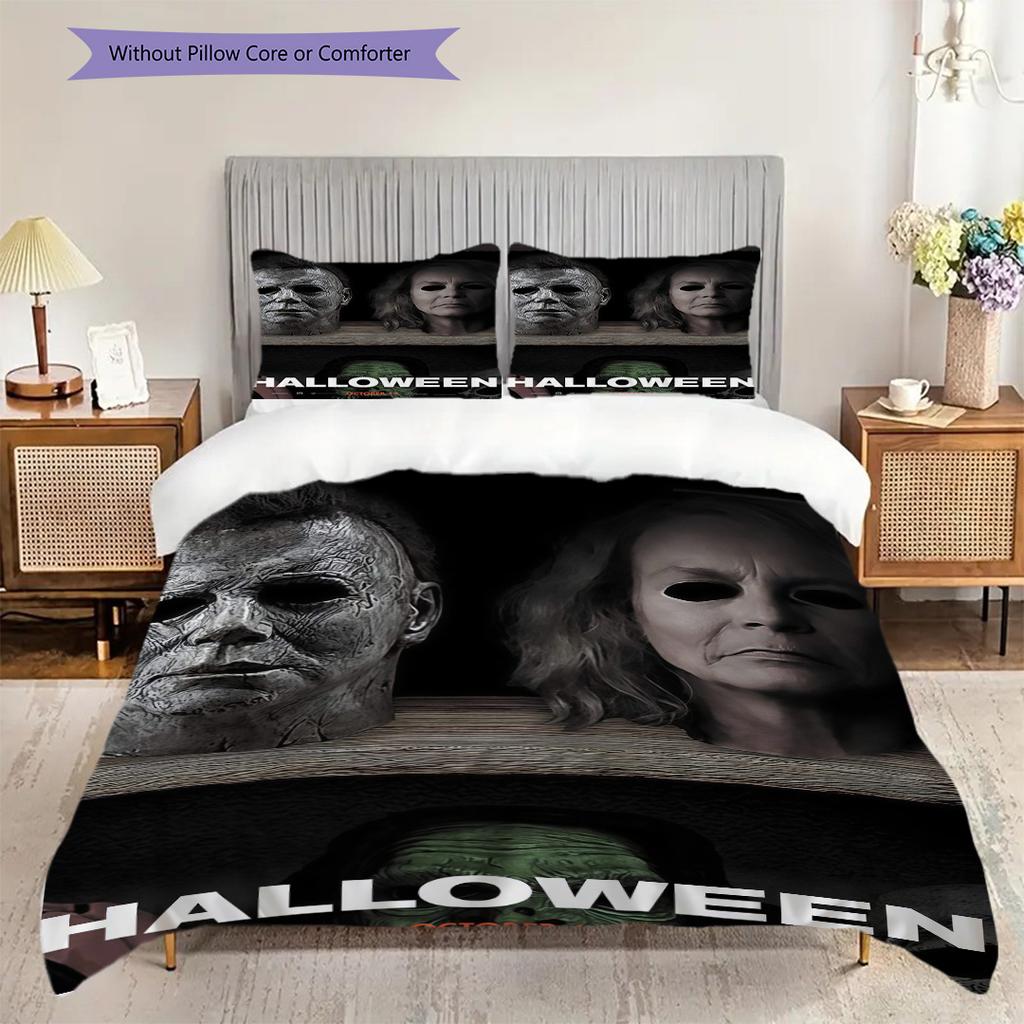 Halloween Horror Poster Bedding 1 Duvet Cover 2 Pillowcase Without Core Duvet Cover And Pillowcase Bedding Set Soft And Comfortable