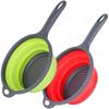 Collapsible Foldable with Handle Silicone Colander Dish Draining Basket Drainer Strainer