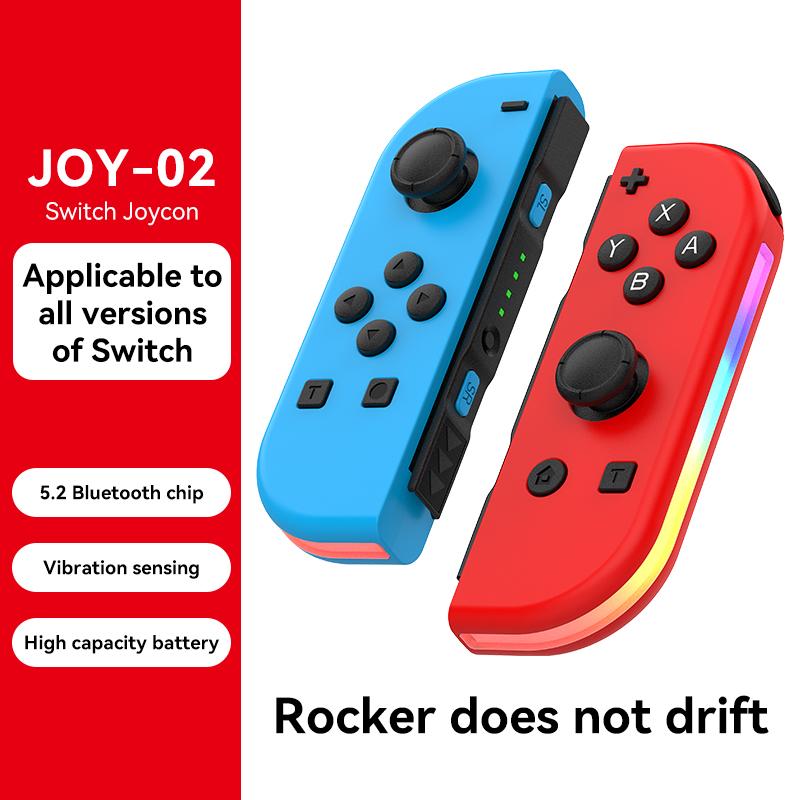 Контроллер Joy BT 5,2 RGB со светодиодным переключателем L/R, джойстик для Switch/Lite/Oled геймпадов JoyCon, джойстик с двойной вибрацией