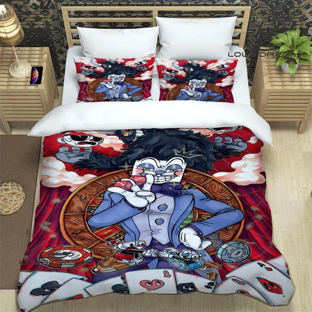 Cuphead Cartoon Printed Bedding Sets Exquisite Bed Supplies Set Duvet Cover Bed Comforter Set Bedding Luxury Birthday Gift