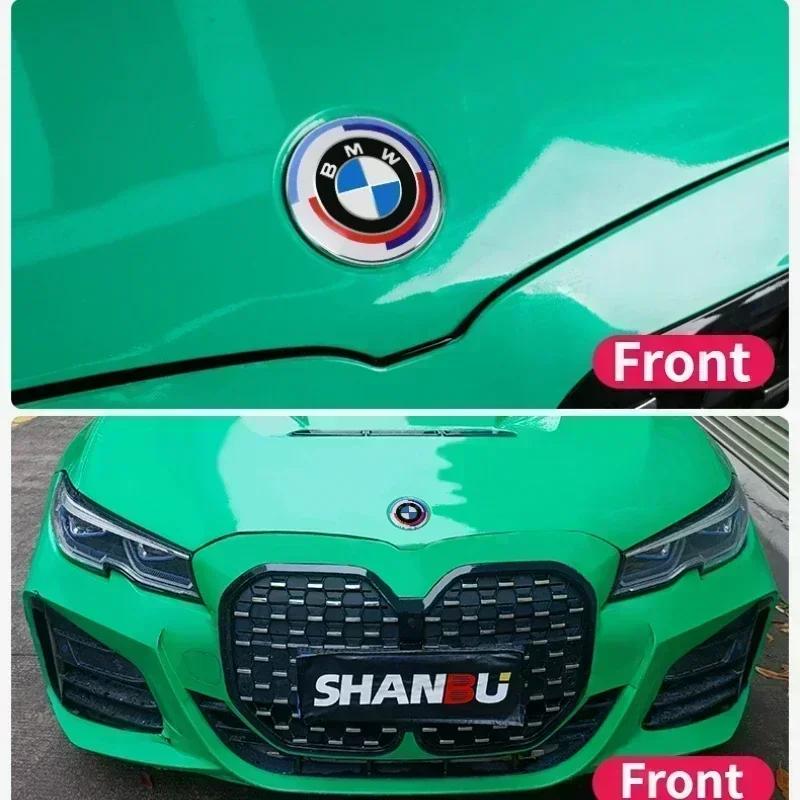 2025 Новый 7 шт. Эмблема на капот для BMW Логотип 50-летия 82 мм + Задний значок 74 мм + Колпачок ступицы колеса 68 мм + Наклейка на руль 45 мм