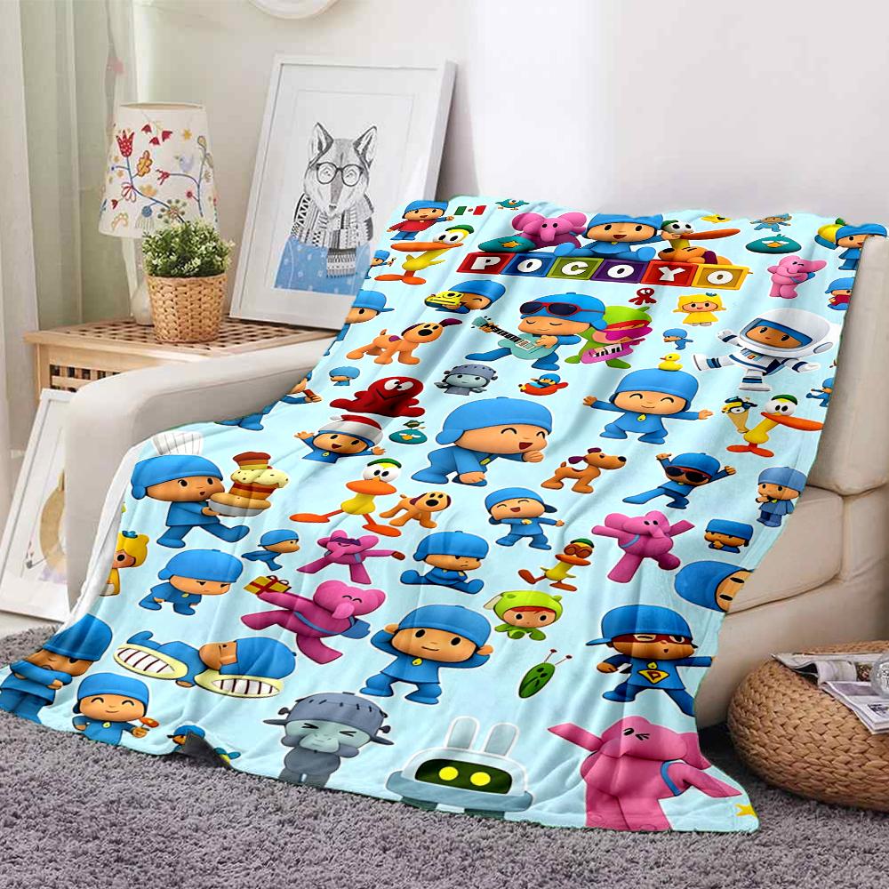 1Pc Pocoyo Adventure World Blanket Soft And Comfortable Casual Warm Camping Travel Christmas Halloween Xmas Gift M928515