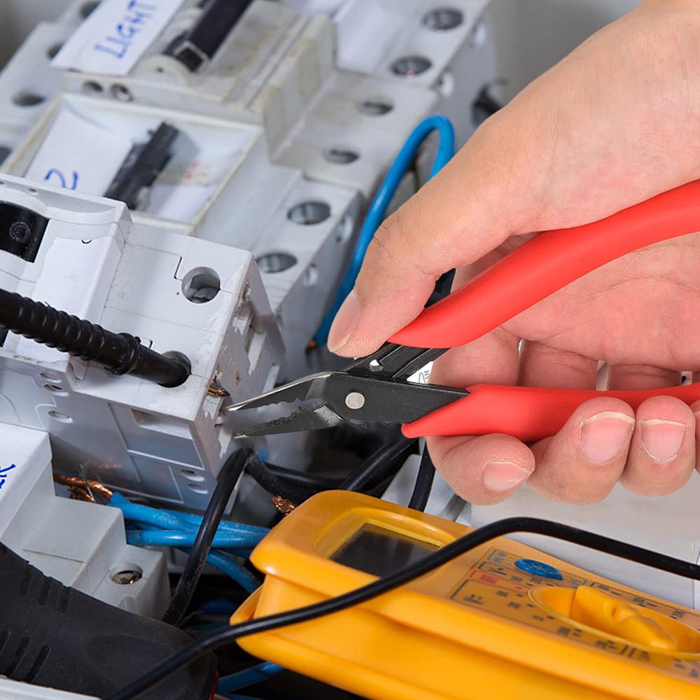 Плоскогубцы из углеродистой стали для самостоятельного изготовления колец, красные плоскогубцы с игольчатыми носами, щипцы для обжима или инструмент для изготовления ювелирных изделий