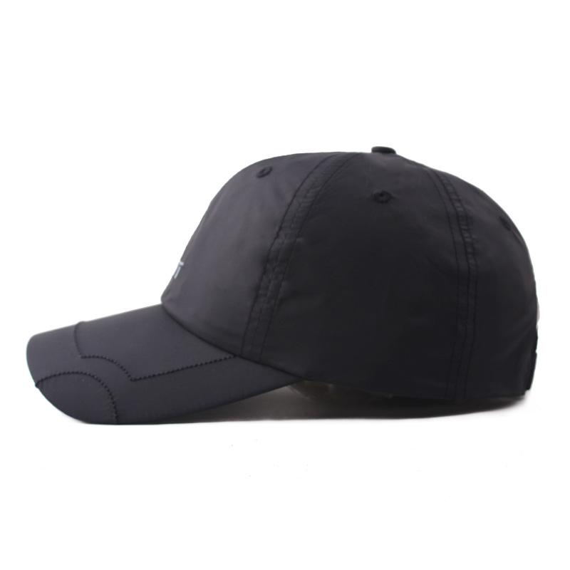Summer Men'S Solid Color Letter Embroidery Waterproof Quick-Drying Hat Women'S Curved Brim Cap Outdoor Sun Protection Sports Baseball Cap