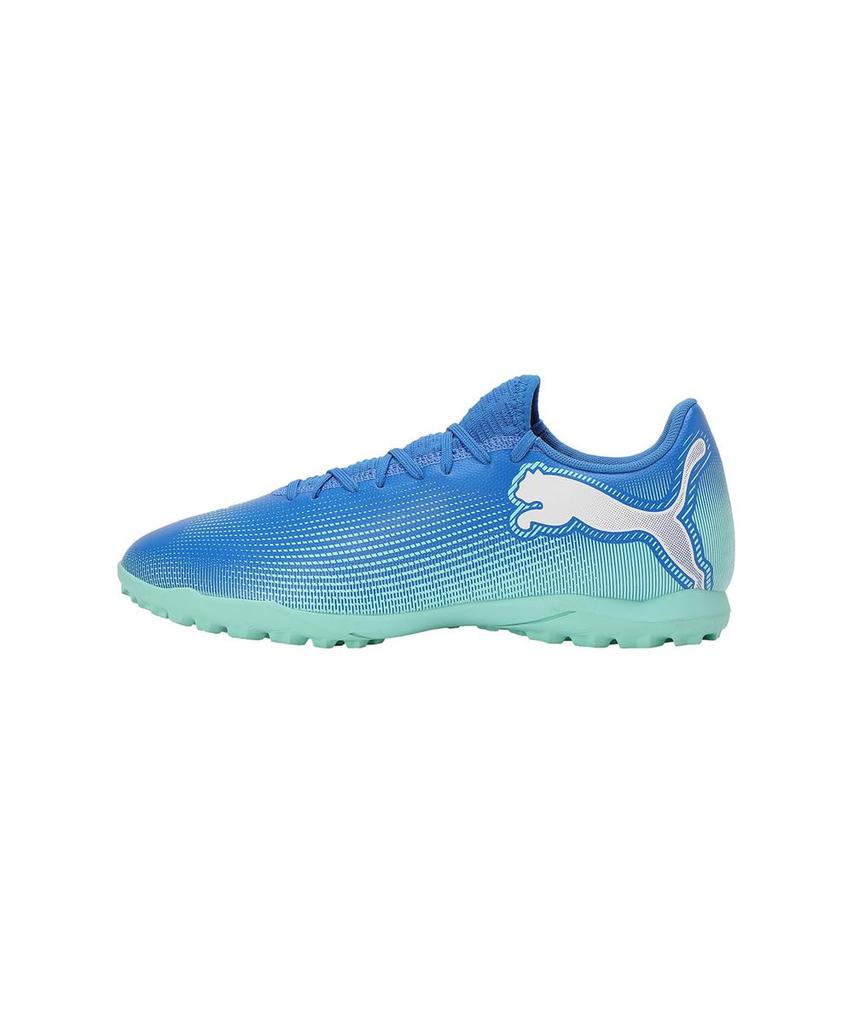 Футбольные бутсы Тренировочная обувь Future 7 Play TT 107943 2024 Цвет Hyperlink White см [Puma] Мужская Осень/Зима Синий/Мятный (01) +27,5
