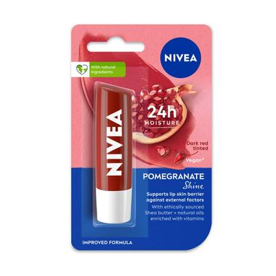 Бальзам для губ Pomegranate Shine в стике для мягких увлажненных губ с мерцающим оттенком, без парабенов, 4,8 г, длительный уход для увлажнения