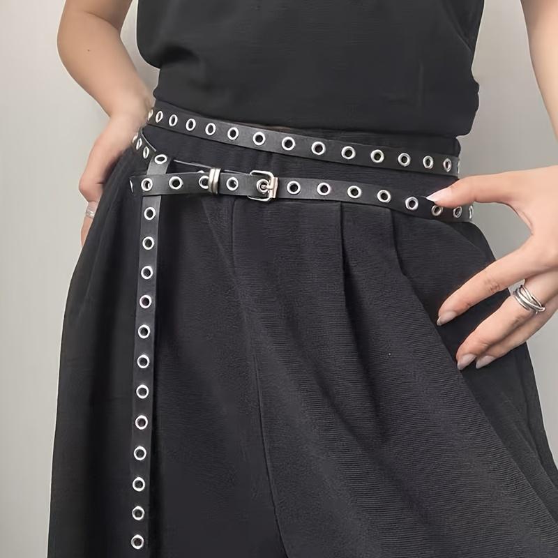 1PC Slender Belt Women's Versatile Rivet Belt Women's
