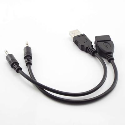 20 см Aux аудио конвертер 3,5 мм кабель-штекер к USB-разъему типа «штекер» USB автомобильный аудиокабель OTG автомобильный 3,5 мм адаптер провод шнур