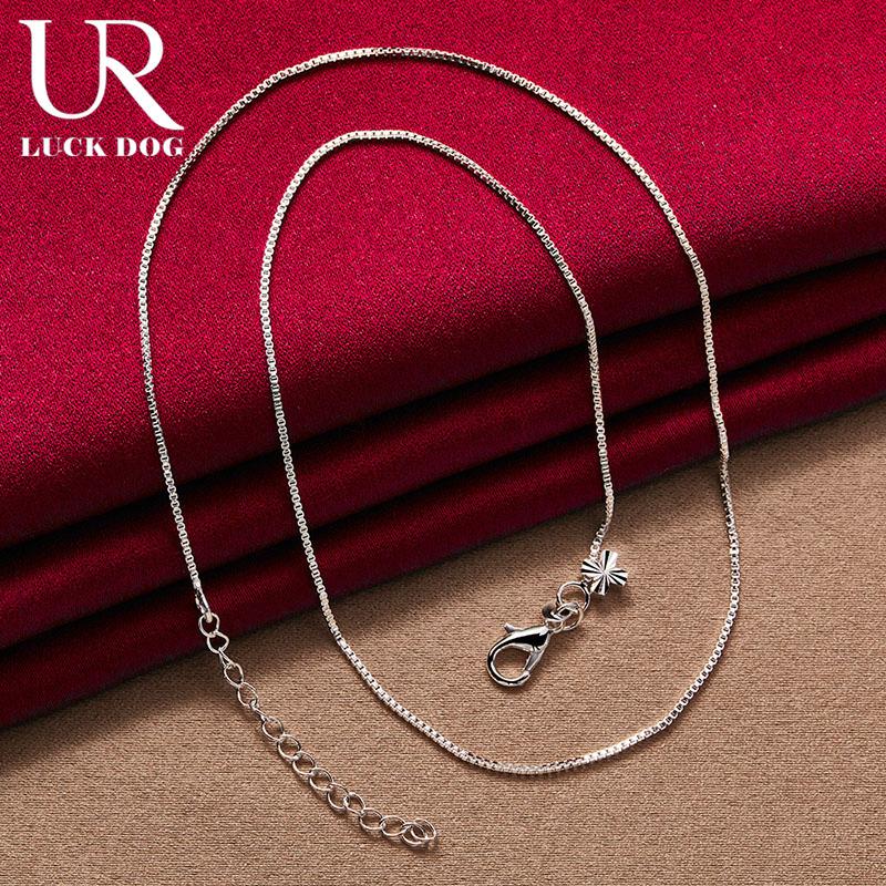 925 Sterling Silver Solid Clover Pendant Box Chain Fashionable Wedding Jewelry