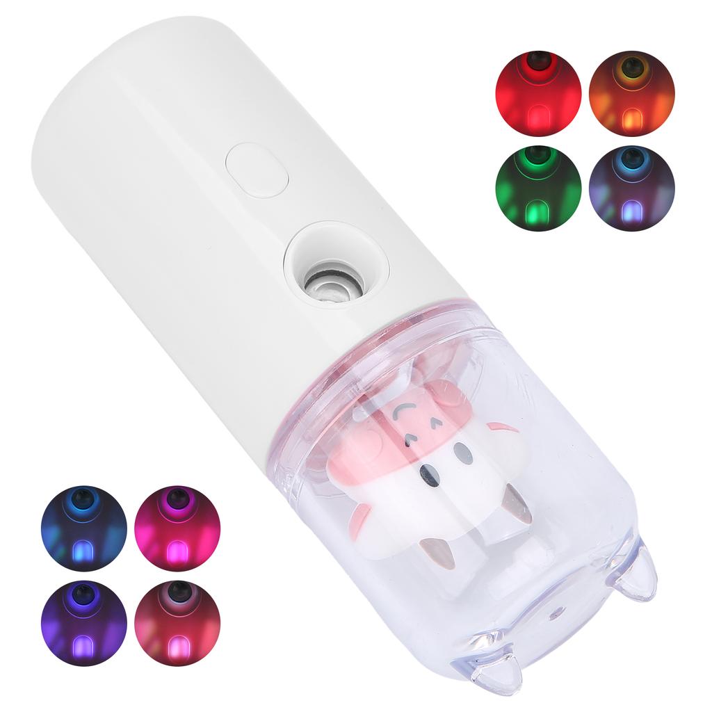 Милый мультяшный животный распылитель для лица, портативный, для дома, офиса, увлажняющий спрей для кожи, белый