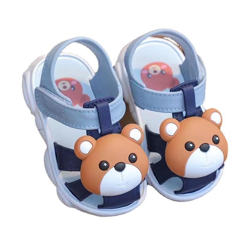 Baby Summer 3D Rabbit Bear Boys Girl's Sandals Kids Cartoon PVC Non Slip Sandals Children Soft Bottom Hook Loop Kids Beach Shoes