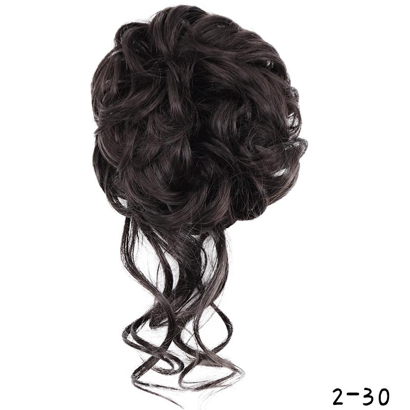 Synthetic Hair Bun Extensions Messy Curly Chignon Blonde Brown Donut Elastic Chignon for Women