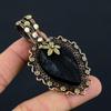 Black Tourmaline Rough Gemstone Copper Wire Wrap Handmade Pendant Jewelry Gift For Love