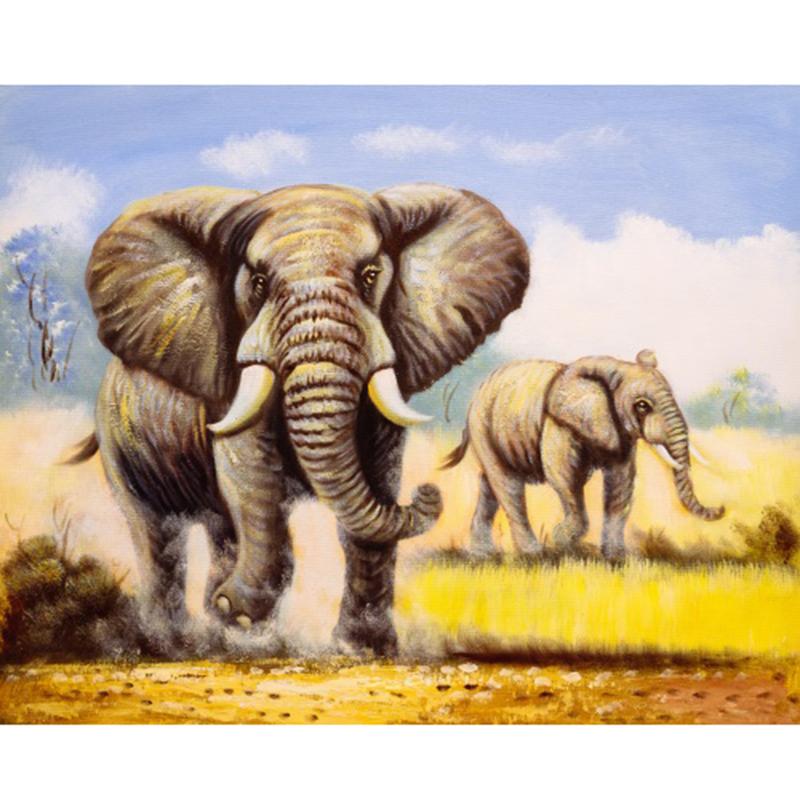 DIY Elephant 5D Diamond Painting Full Round Drill Animal Diamond Embroidery Cross Stitch Mosaic Kits Wall Art Home Decor