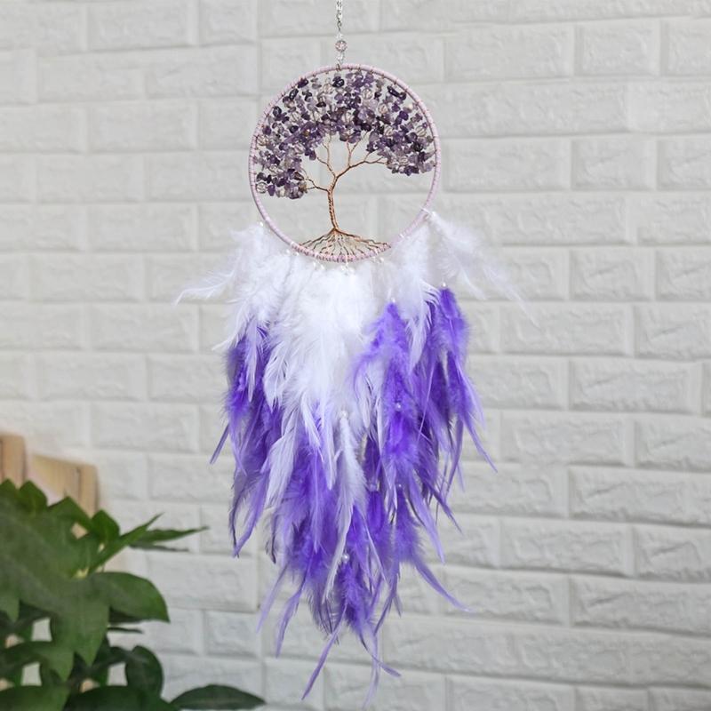 Wall Hanging Dreamcatcher Tree of Life Feather Pendant Ornament Dream Catchers Home Decorations Wind Chimes Car Ornament