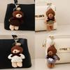 Plush Bear Keychain With Cartoon Animal Pendant For Bags And Gifts