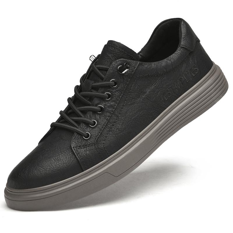 Модная Роскошная Кожаная Обувь Новая Эластичная Лента Спортивная Обувь для Открытого Воздуха Толстая Подошва Оксфорды Мужская Повседневная Обувь Модная Обувь для Пешего Туризма на Открытом Воздухе