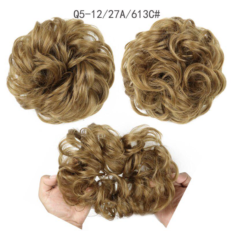 Synthetic Women Fashion Curly Messy Chignon Hair Bun Hair Accessories Elastic Fiber Hairpiece Chignon For Wedding Party Daily Use