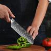 Stainless Steel Kitchen Knives 7CR17 440C Laser Damascus Japanese Santoku Cleaver Slicing Utility Chef Knife Cooking Tools
