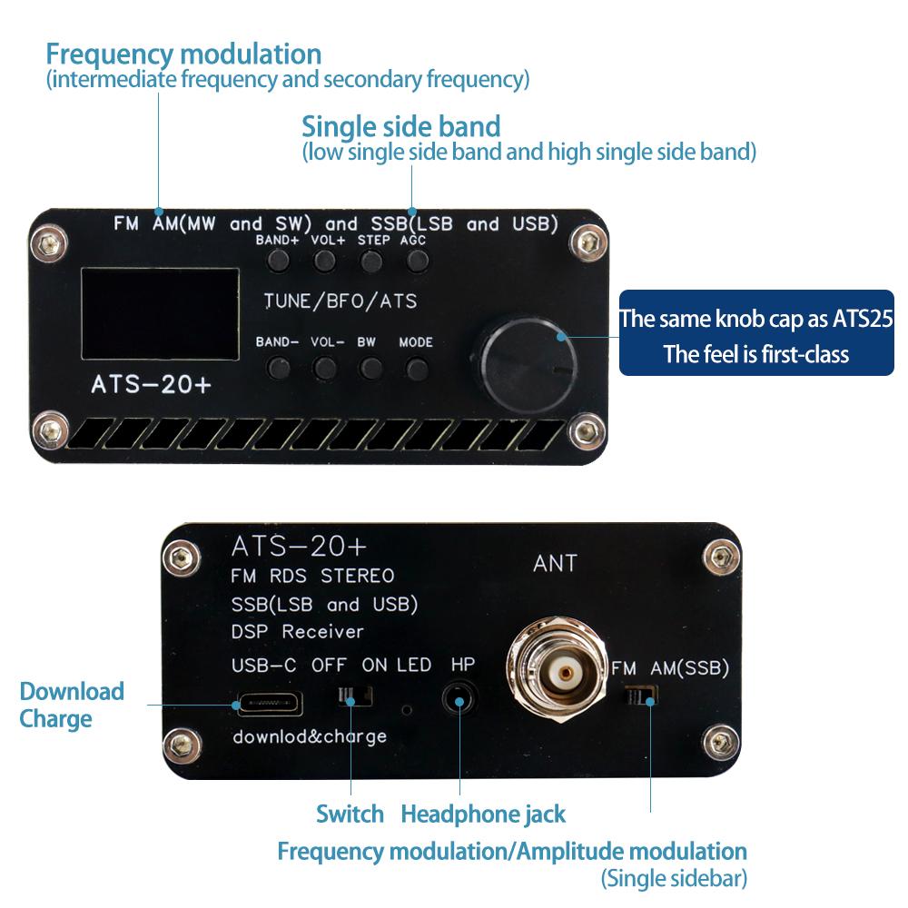 Обновленный полнодиапазонный радиоприемник ATS-20+Si4732 DSP SDR FM-приемник AM (MW Y SW) y SSB (LSB и USB)