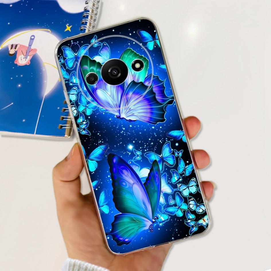 For Funda Xiaomi Redmi A3 Case 2024 Fashion Flower Transparent Silicone Soft TPU Phone Case For Xiomi Redmi A3 RedmiA3 4G Covers