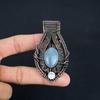Aquamarine 999 Copper Wire Wrapped Pendant, Handmade Gemstone Pendant Jewelry, Gifts For Wife Brand New Pendant