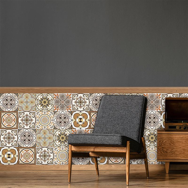 Ретро кухонные столы наклейка плитка узор напольная наклейка матовая поверхность плитка наклейка водонепроницаемая