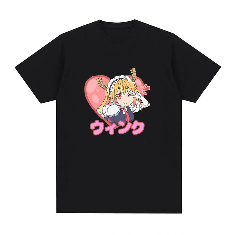 Anime Miss Kobayashis Dragon Maid Tshirt Kawaii Unisexga Print Tee Unisex Oversized Shortsleeve Crewneck Harajuku Streetwear Tops