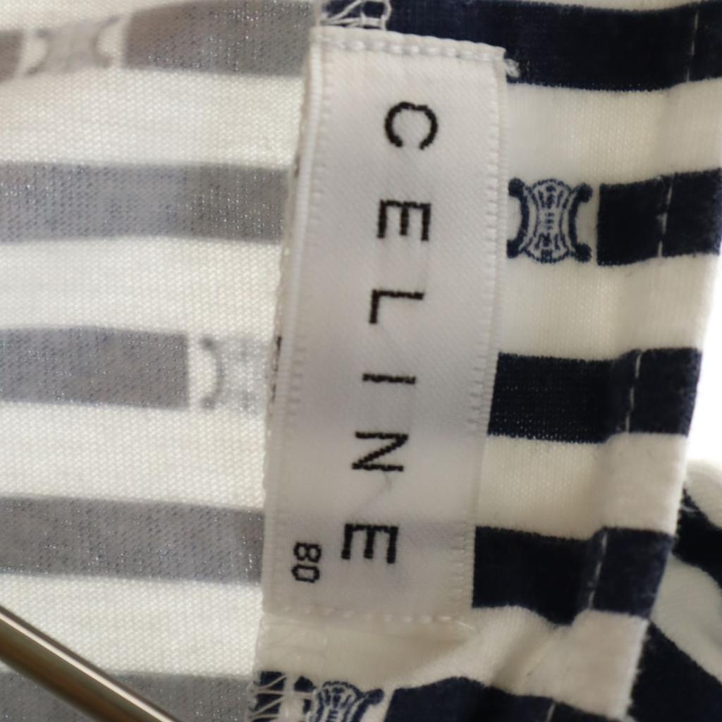 Celine Made In Japan Border No Sleeve Cut 80 Baby Back Button Kid's Used