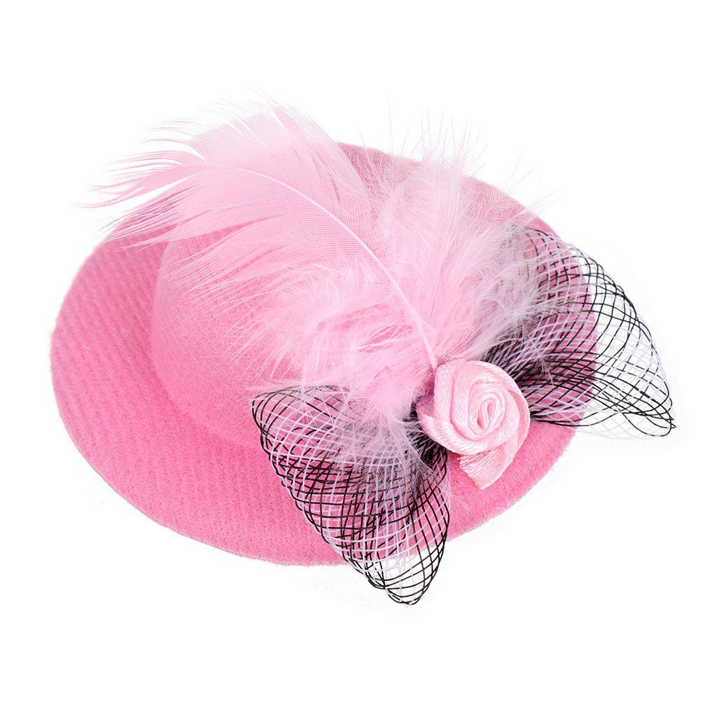 Stylish Show Costum Elastic Strap Rooster Cap for Hens Feather Top Hat Chicken Hats Pets Supplies