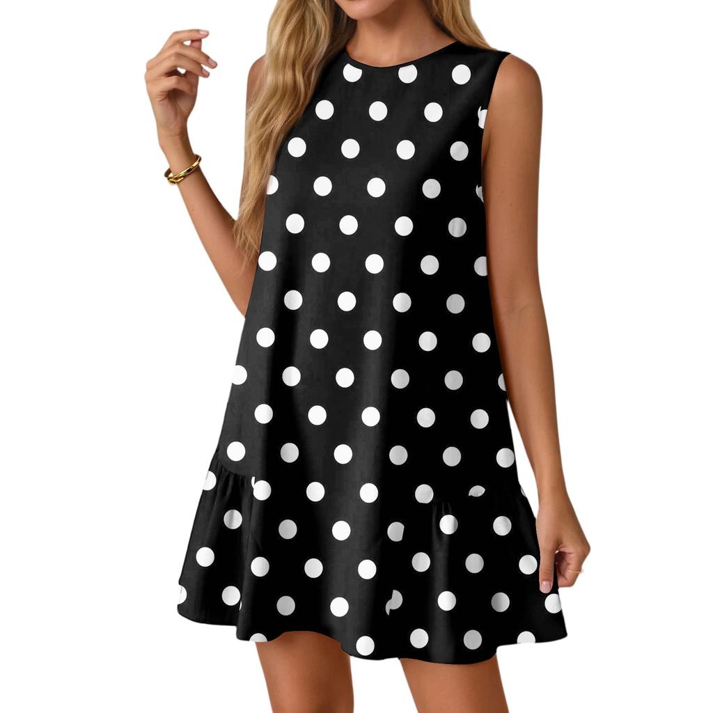 Женский повседневный модный дышащий жилет с круглым вырезом, цветочное праздничное платье с карманами