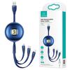 USAMS Кабель U69 3в1 1М Синий/Blue(Молния/МикроUSB/USB-C) Sj508Usb02 (Us-Sj508)