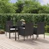 3156766 vidaXL Garden Dining Furniture and Cushions 5pcs Black Wicker