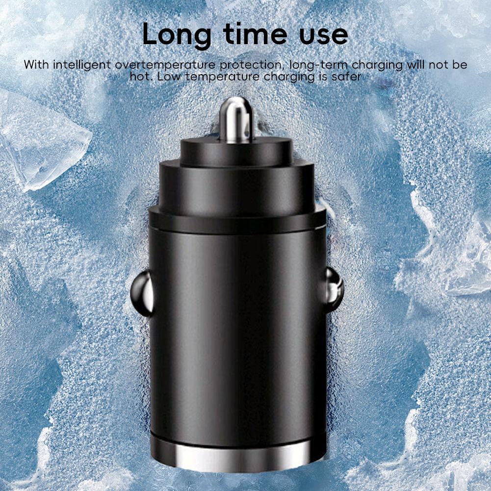 200W Mini Car Dual Port USB Charger Lighter Fast Charging Lighter Socket 100w PD Usb Type C Dual Ports Invisible Metal Charger