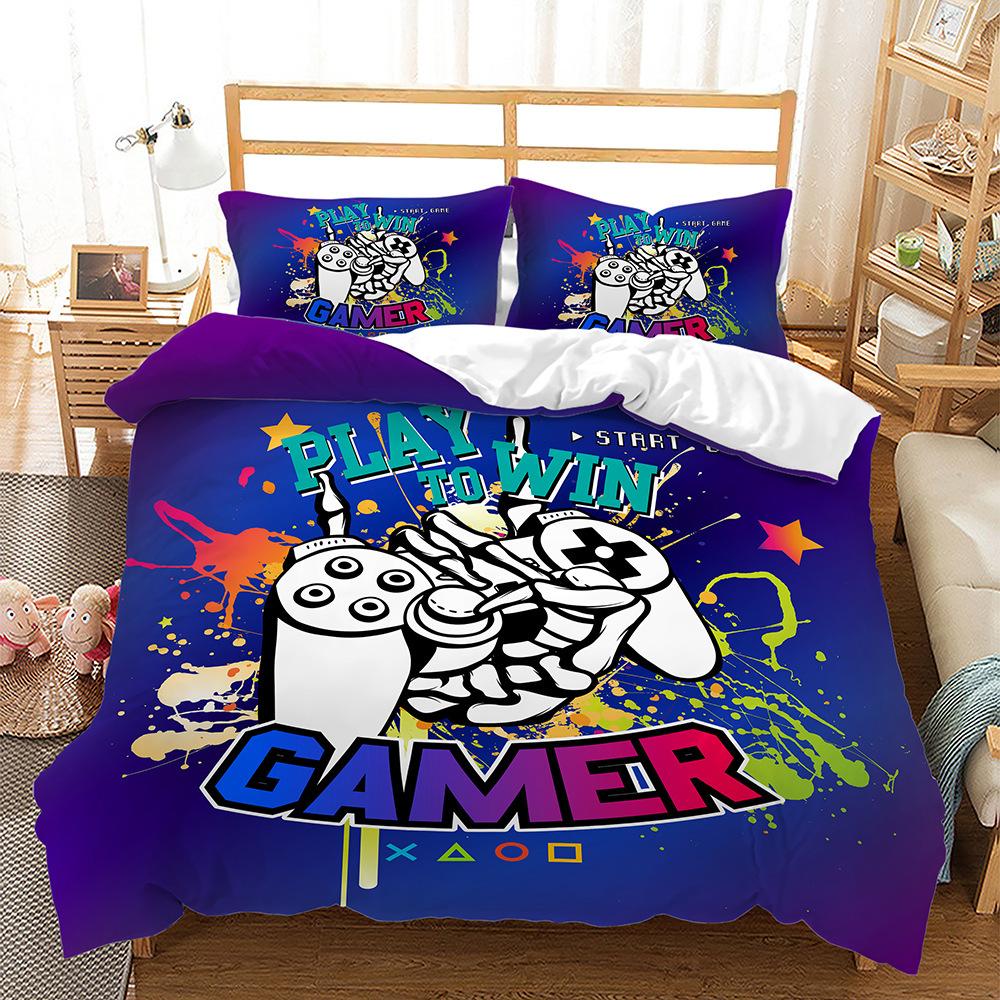 Gamepad Series Bed Three-Piece Quilt Cover 3D Digital Printing Kit Four-Piece Set