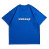 Wassup Heods Short-Sleeved T-Shirt for Men, Flame Trendy Brand, 2022 Summer Casual Top, Couple's National Trendy Brand Heavyweight