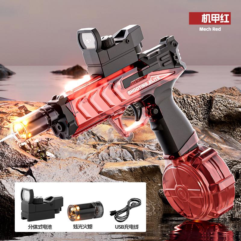 Firelight Ice Mouse Electric Continuous Fire Toy Water Gun Hand-integrated Linkage Return-to-chamber Pulse Flame Light Children's Toy