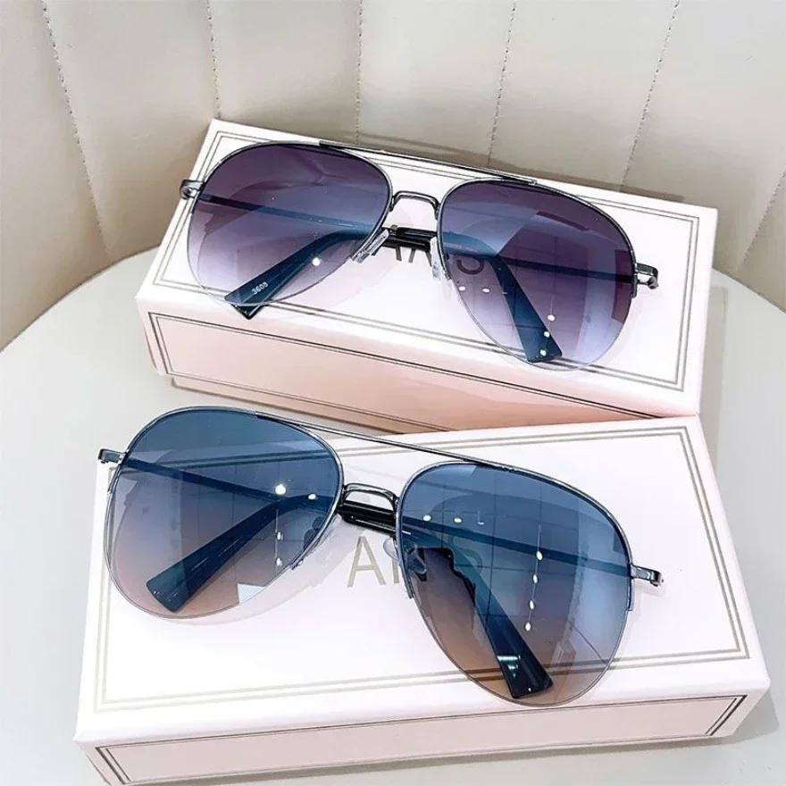Fashion Gradient Sunglasses for Men Punk Pilot UV400 Sun Glasses Designer Shades Travel Driving