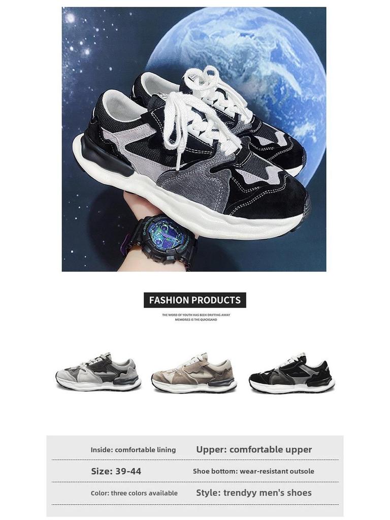 Мужские модные дышащие кроссовки в стиле ретро: Повседневная модная обувь на толстой подошве