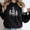 Pine Tree Sweatshirt Vintage Women Long Sleeve Jumper Nature Pullovers